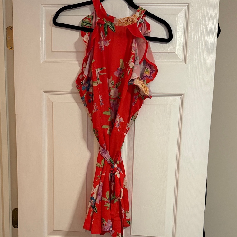 Jealous Tomato Red Floral Mini Dress